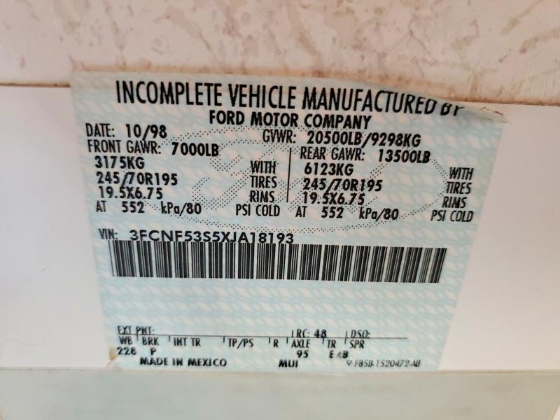 1999 Other Rv Recreational Vehicle (rv) მანქანა იყიდება აუქციონზე, vin: 3FCNF53S5XJA18193, აუქციონის ნომერი: 57695156