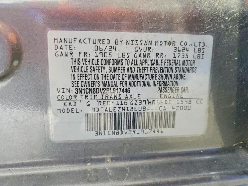Aukcja sprzedaży 2024 Nissan Versa, vin: 3N1CN8DV2RL917446, numer aukcji: 56838736