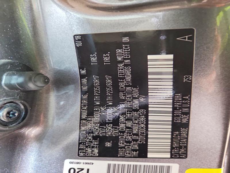 2019 Toyota Sienna მანქანა იყიდება აუქციონზე, vin: 5TDYZ3DC8KS984139, აუქციონის ნომერი: 59067366