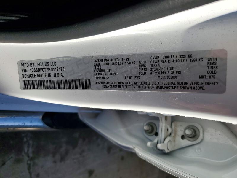 Продажа на аукционе авто 2024 Ram 1500, vin: 1C6SRFCT7RN117170, номер лота: 57523766