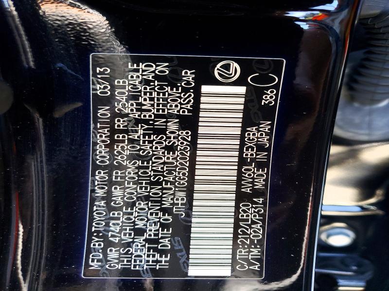 Aukcja sprzedaży 2013 Lexus Es, vin: JTHBW1GG5D2023928, numer aukcji: 57121036