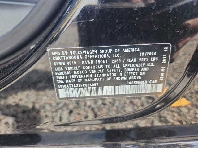 Aukcja sprzedaży 2015 Volkswagen Passat, vin: 1VWAT7A33FC034967, numer aukcji: 55426436