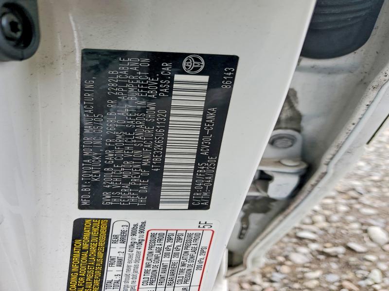 Продажа на аукционе авто 2005 Toyota Camry, vin: 4T1BE32K65U611320, номер лота: 56716806