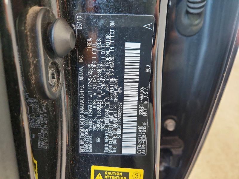 Aukcja sprzedaży 2010 Toyota Highlander, vin: 5TDDK3EH8AS025562, numer aukcji: 56778086