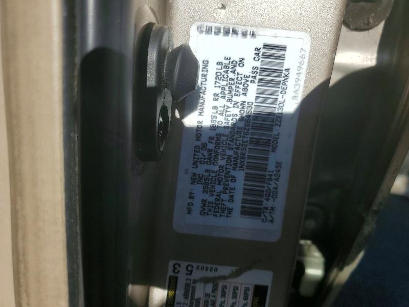 56891036 :رقم المزاد ، 1NXBR32E76Z664530 vin ، 2006 Toyota Corolla مزاد بيع