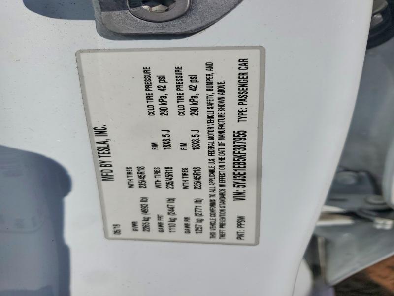 Aukcja sprzedaży 2019 Tesla Model 3, vin: 5YJ3E1EB5KF387955, numer aukcji: 55424696