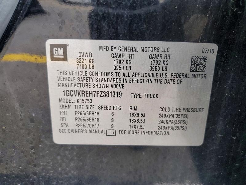 Aukcja sprzedaży 2015 Chevrolet Silverado, vin: 1GCVKREH7FZ381319, numer aukcji: 57323116