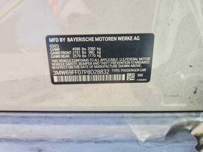 Aukcja sprzedaży 2023 Bmw 330i, vin: 3MW69FF07P8D28832, numer aukcji: 56516786