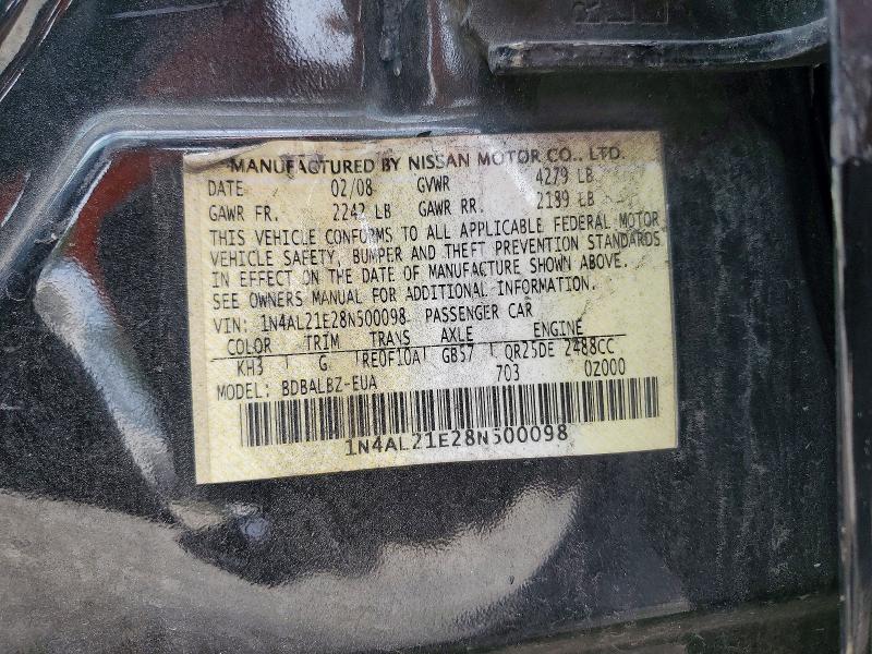Aukcja sprzedaży 2008 Nissan Altima, vin: 1N4AL21E28N500098, numer aukcji: 56242366