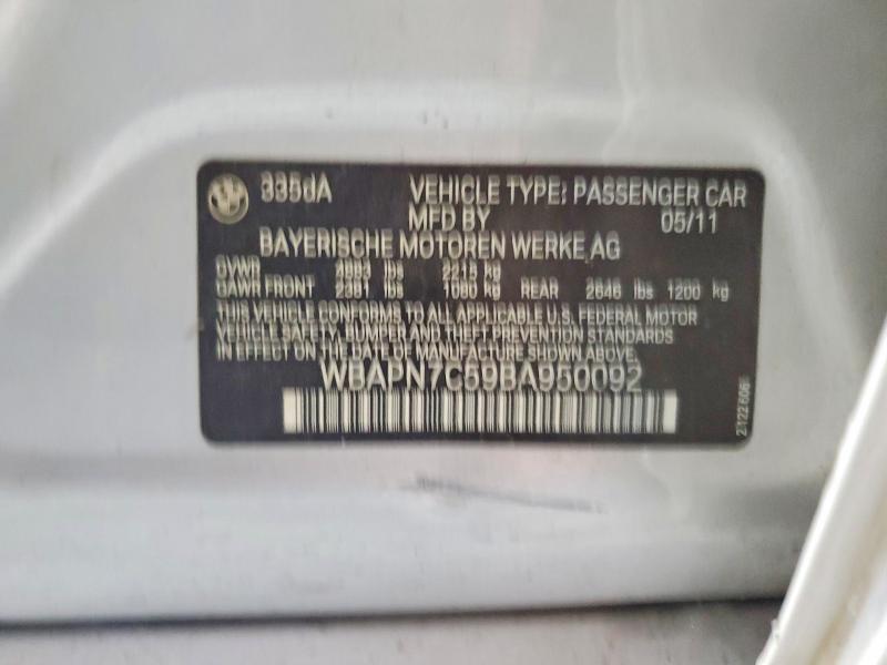 Продажа на аукционе авто 2011 Bmw 335, vin: WBAPN7C59BA950092, номер лота: 55621246