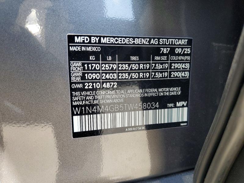 Продажа на аукционе авто 2026 Mercedes-benz Glb, vin: W1N4M4GB5TW458034, номер лота: 59191996