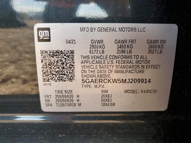 Продажа на аукционе авто 2021 Buick Enclave, vin: 5GAERCKW5MJ209914, номер лота: 55534746