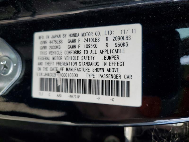 Aukcja sprzedaży 2012 Acura Tsx, vin: JH4CU2F45CC010600, numer aukcji: 56113296