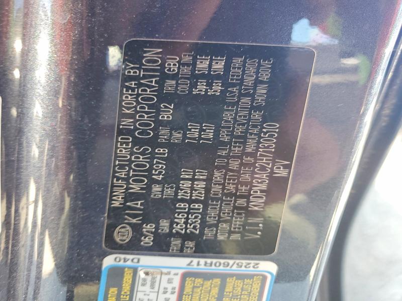 57353006 :رقم المزاد ، KNDPM3AC2H7130510 vin ، 2017 Kia Sportage مزاد بيع