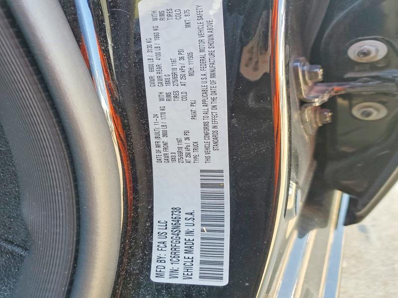 Продажа на аукционе авто 2025 Ram 1500, vin: 1C6RRFGG4SN646738, номер лота: 58742126