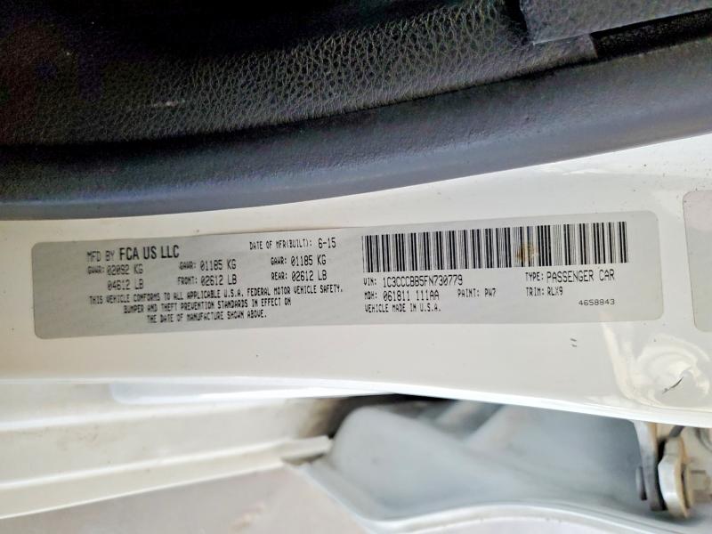 2015 Chrysler 200 მანქანა იყიდება აუქციონზე, vin: 1C3CCCBB5FN730779, აუქციონის ნომერი: 57515516