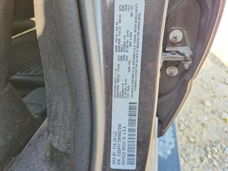 Продаж на аукціоні авто 2021 Ram 1500, vin: 1C6SRFFT0MN637246, номер лоту: 55912896