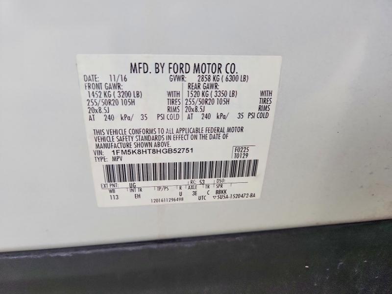 Продажа на аукционе авто 2017 Ford Explorer, vin: 1FM5K8HT8HGB52751, номер лота: 56247466
