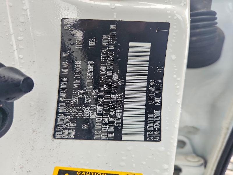 57388156 :رقم المزاد ، 5TDZARFH1KS054770 vin ، 2019 Toyota Highlander مزاد بيع