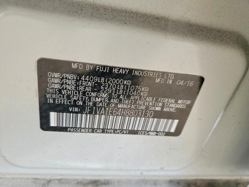 Aukcja sprzedaży 2017 Subaru Wrx, vin: JF1VA1E64H8803130, numer aukcji: 55783696