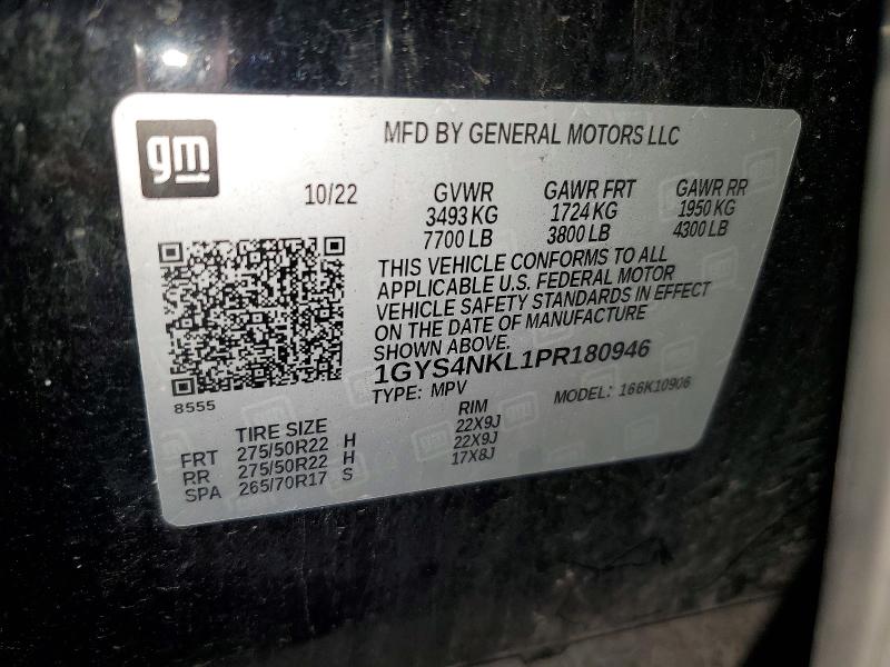 Auction sale of the 2023 Cadillac Escalade, vin: 1GYS4NKL1PR180946, lot number: 55730966