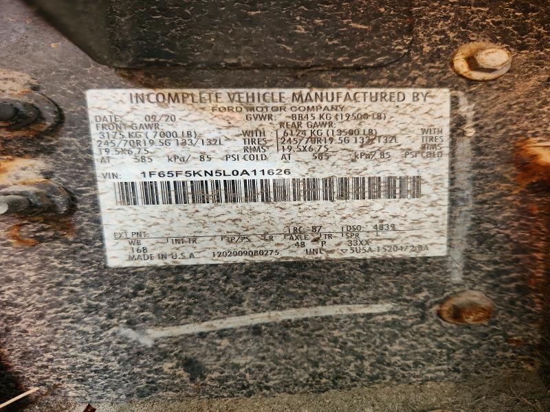 Продажа на аукционе авто 2020 Ford F59, vin: 1F65F5KN5L0A11626, номер лота: 57961906