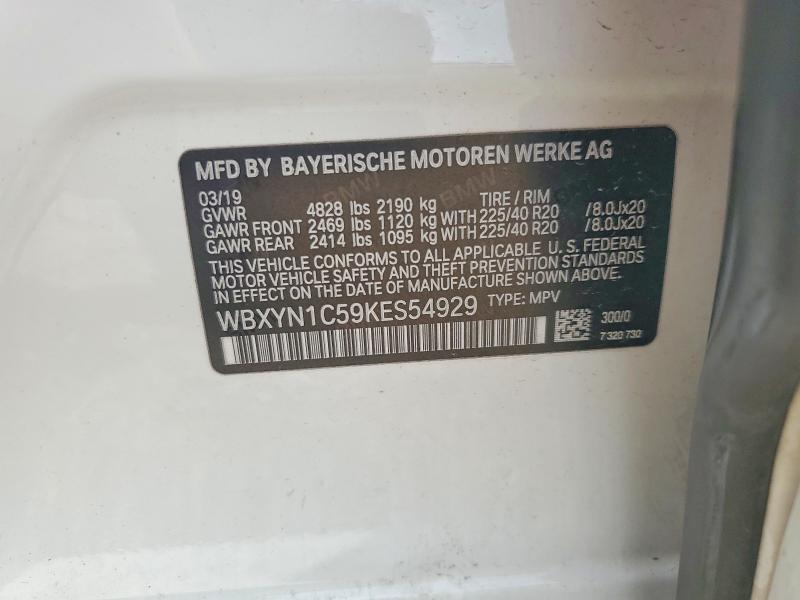 56512136 :رقم المزاد ، WBXYN1C59KES54929 vin ، 2019 Bmw X2 مزاد بيع