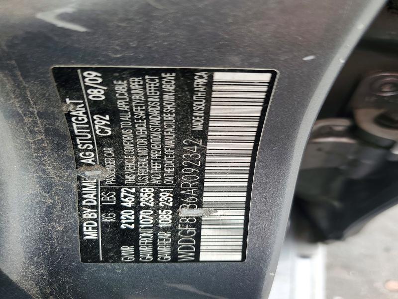 2010 Mercedes-benz C მანქანა იყიდება აუქციონზე, vin: WDDGF8BB6AR092342, აუქციონის ნომერი: 56855536