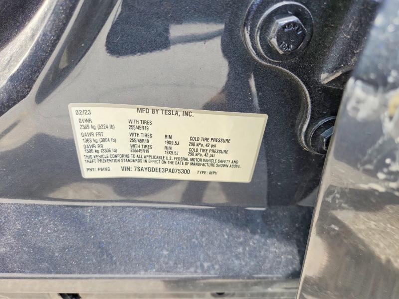 2023 Tesla Model Y მანქანა იყიდება აუქციონზე, vin: 7SAYGDEE3PA075300, აუქციონის ნომერი: 58311216