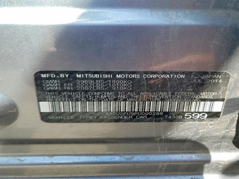 Aukcja sprzedaży 2015 Mitsubishi Lancer, vin: JA32U2FU9FU000288, numer aukcji: 57652376