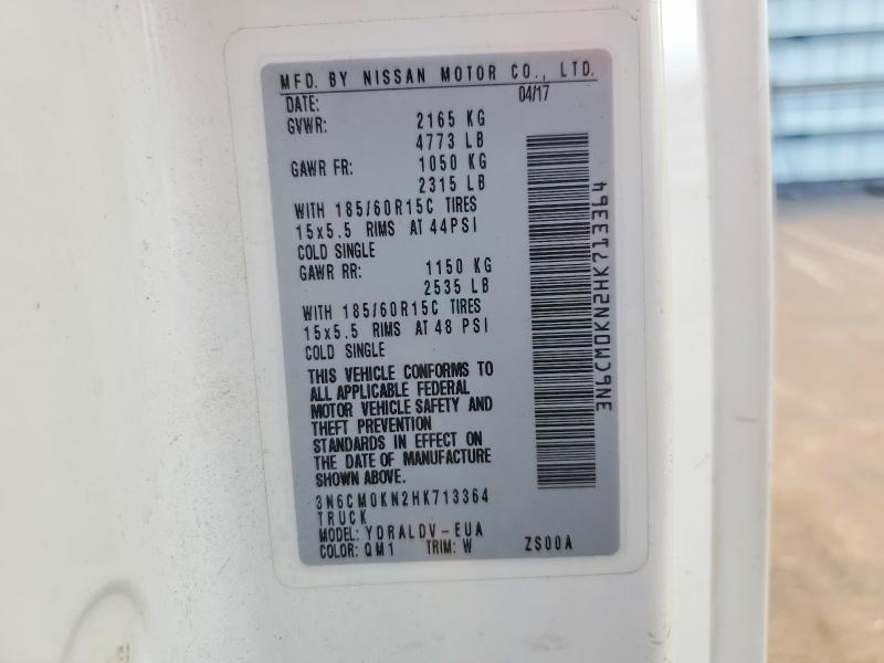 Продажа на аукционе авто 2017 Nissan Nv200, vin: 3N6CM0KN2HK713364, номер лота: 57647396