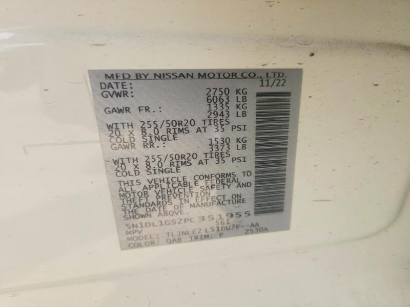 56459886 :رقم المزاد ، 5N1DL1GS2PC351955 vin ، 2023 Infiniti Qx60 مزاد بيع