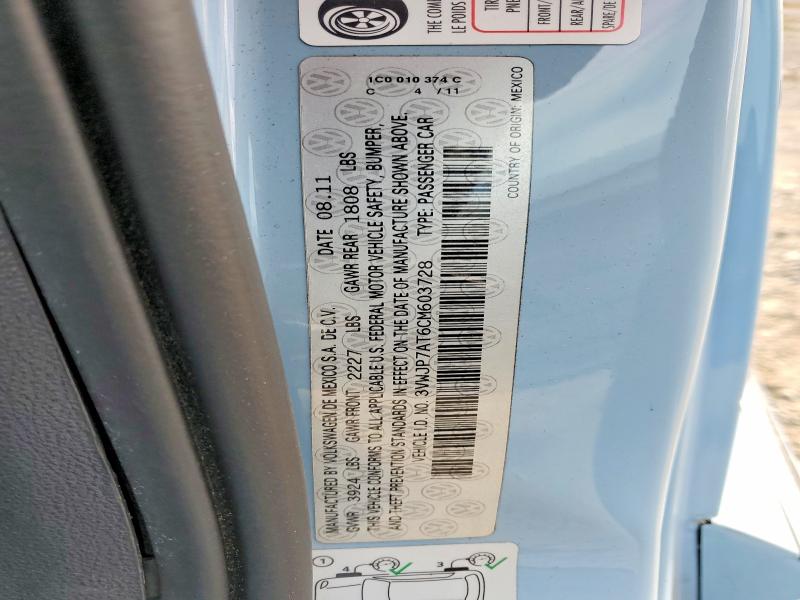 Aukcja sprzedaży 2012 Volkswagen Beetle, vin: 3VWJP7AT6CM603728, numer aukcji: 59186766