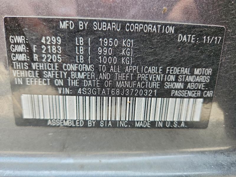 Aukcja sprzedaży 2018 Subaru Impreza, vin: 4S3GTAT68J3720321, numer aukcji: 58586926