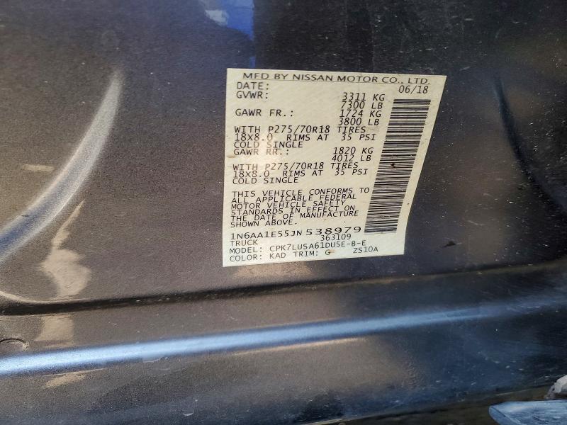 Aukcja sprzedaży 2018 Nissan Titan, vin: 1N6AA1E55JN538979, numer aukcji: 57866706