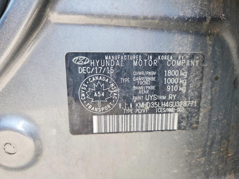 Продаж на аукціоні авто 2016 Hyundai Elantra Gt, vin: KMHD35LH4GU328771, номер лоту: 56409716