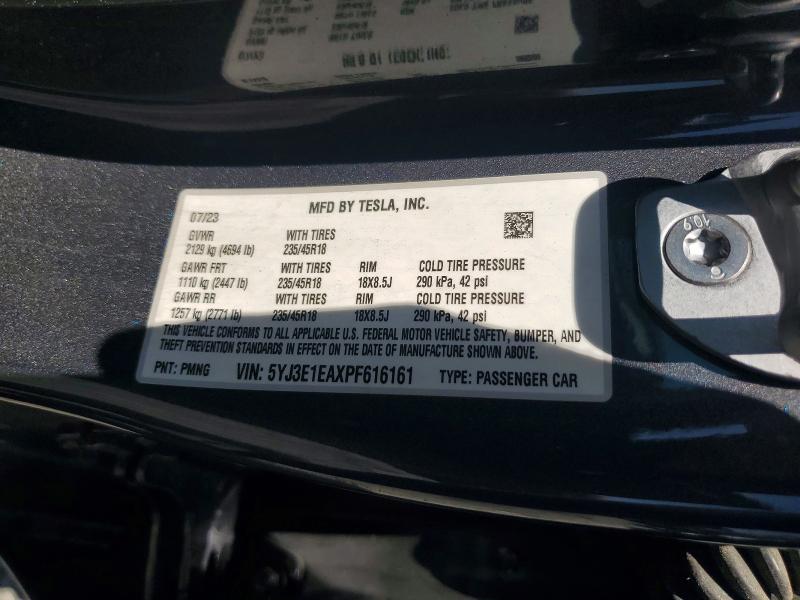 Продажа на аукционе авто 2023 Tesla Model 3, vin: 5YJ3E1EAXPF616161, номер лота: 56702016