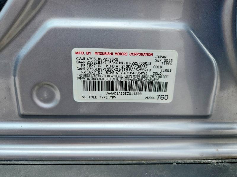 2014 Mitsubishi Outlander მანქანა იყიდება აუქციონზე, vin: JA4AD3A33EZ014393, აუქციონის ნომერი: 58829416