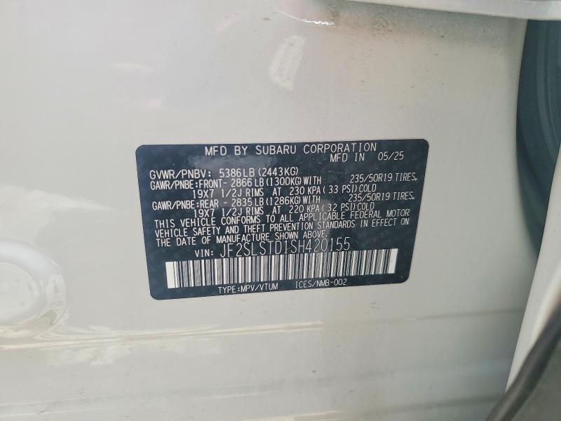 Продажа на аукционе авто 2025 Subaru Forester, vin: JF2SLSTD1SH420155, номер лота: 59272916