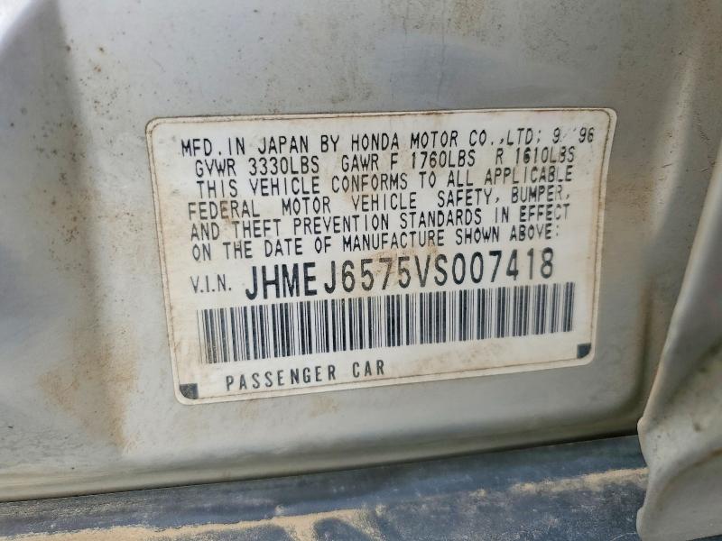 Aukcja sprzedaży 1997 Honda Civic, vin: JHMEJ6575VS007418, numer aukcji: 55744046
