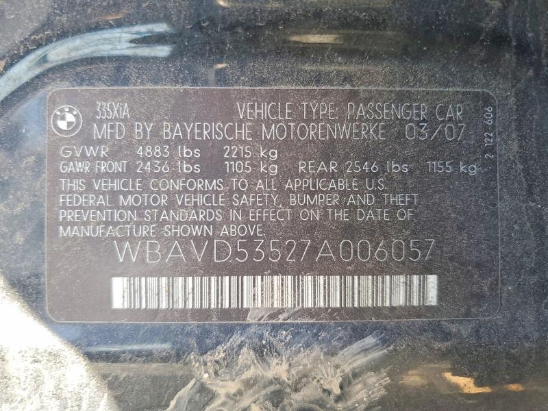 Продажа на аукционе авто 2007 Bmw 335, vin: WBAVD53527A006057, номер лота: 55672206