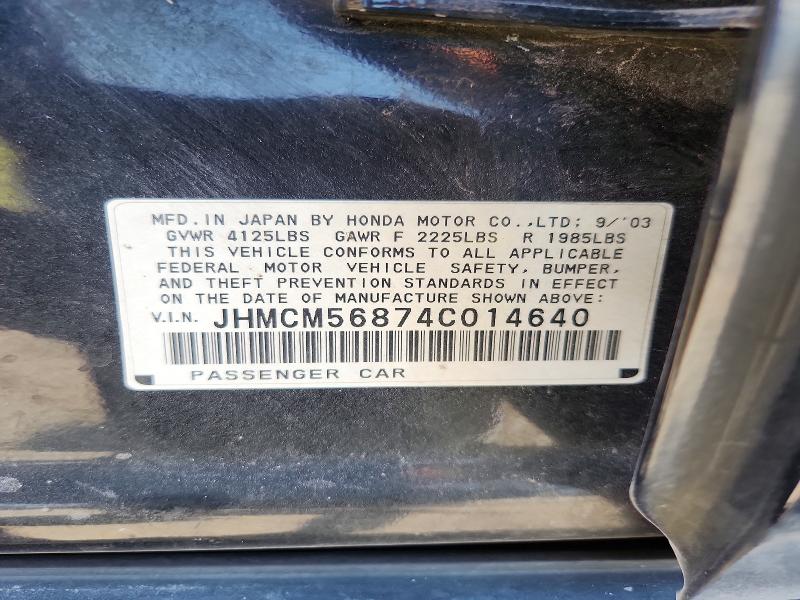 Продаж на аукціоні авто 2004 Honda Accord, vin: JHMCM56874C014640, номер лоту: 57960586
