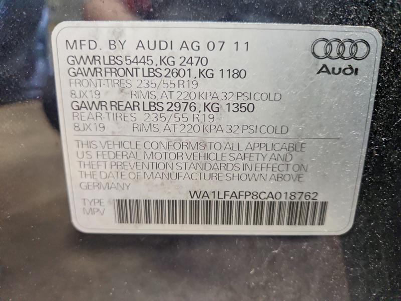 57124696 :رقم المزاد ، WA1LFAFP8CA018762 vin ، 2012 Audi Q5 مزاد بيع