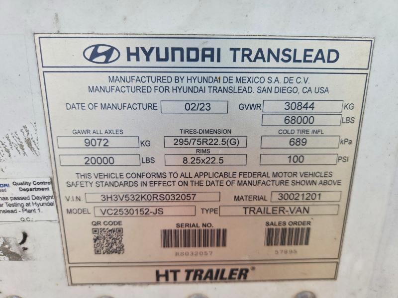 Продажа на аукционе авто 2024 Hyundai Translead Inc Unknown, vin: 3H3V532K0RS032057, номер лота: 57669986