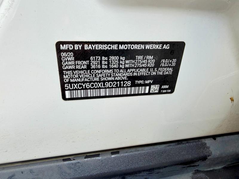 2020 Bmw X6 მანქანა იყიდება აუქციონზე, vin: 5UXCY6C0XL9D21128, აუქციონის ნომერი: 57088656