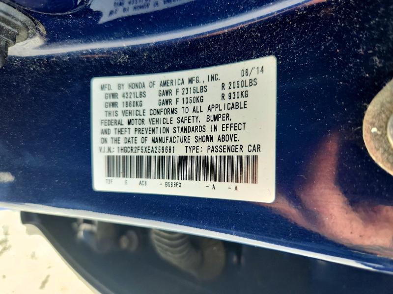 Aukcja sprzedaży 2014 Honda Accord, vin: 1HGCR2F5XEA259681, numer aukcji: 57019476