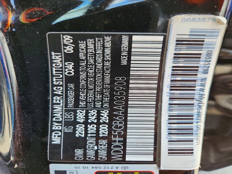 54245236 :رقم المزاد ، WDDHF5GB6AA035908 vin ، 2010 Mercedes-benz E مزاد بيع