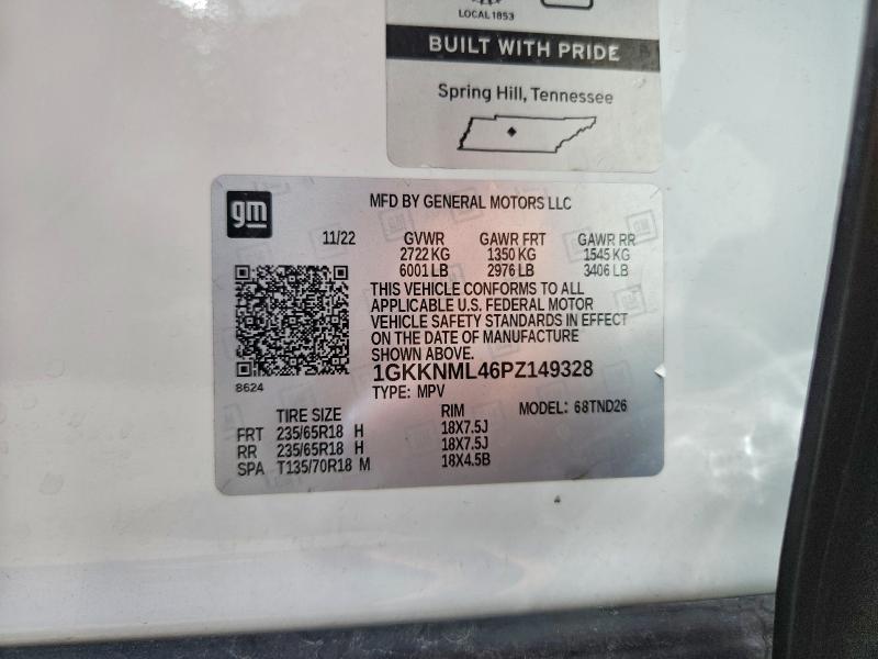 2023 Gmc Acadia მანქანა იყიდება აუქციონზე, vin: 1GKKNML46PZ149328, აუქციონის ნომერი: 57520886