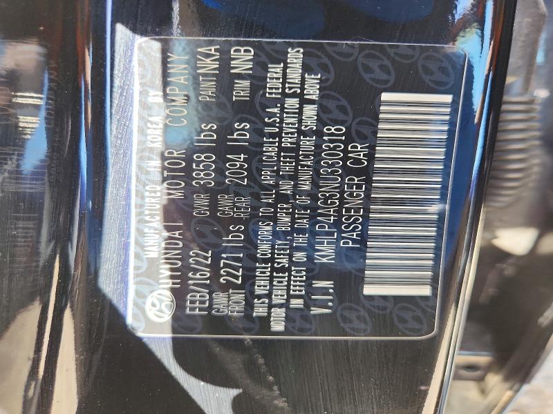 2022 Hyundai Elantra მანქანა იყიდება აუქციონზე, vin: KMHLP4AG3NU330318, აუქციონის ნომერი: 57549146