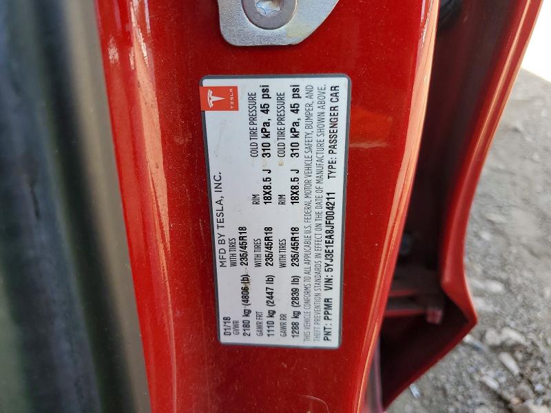 Продаж на аукціоні авто 2018 Tesla Model 3, vin: 5YJ3E1EA8JF004211, номер лоту: 55095616